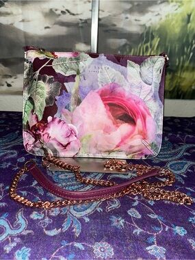 Ted Baker Juxtapose Rose Floral Crossbody with rose gold hardware